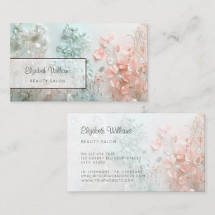 Pastel 3D Boho Bloemen Visitekaartje
