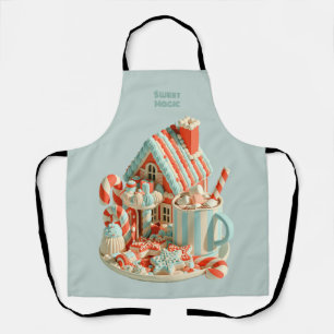 Pastel 3D Snoep Huis Zoete Magie Schort