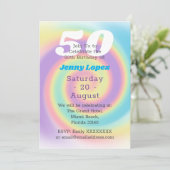 Pastel 50th Birthday Party Kaart (Staand voorkant)