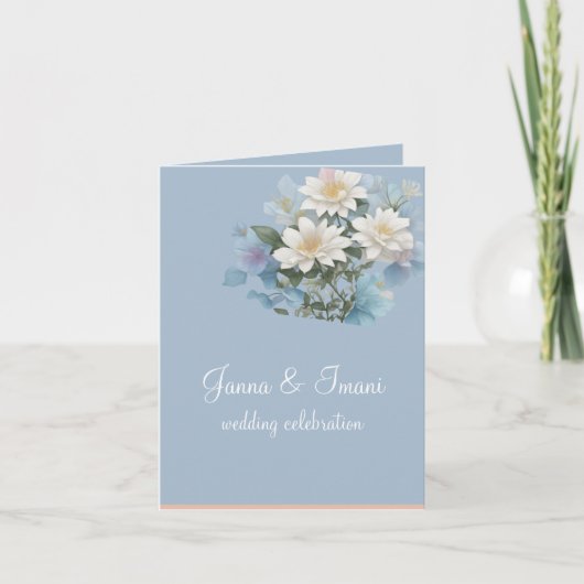 pastel à fleurs faire-part de mariage (Devant)