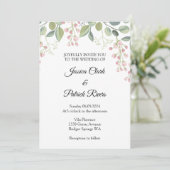 pastel à fleurs faire-part de mariage (Debout devant)