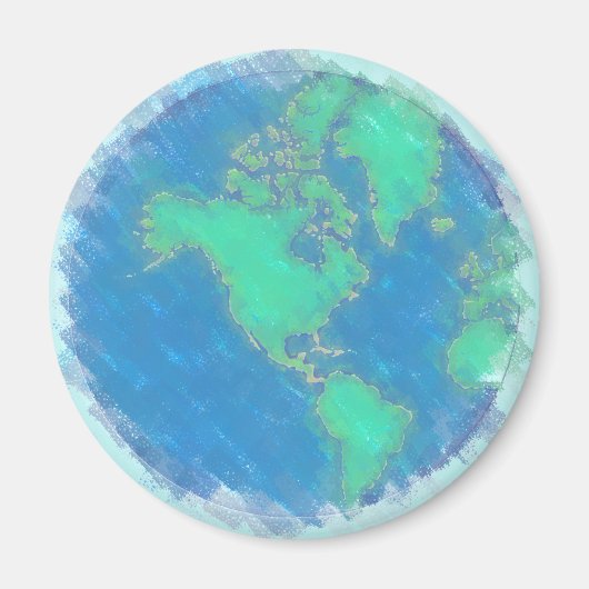 Pastel Aarde Magnet Magneet (Voorkant)