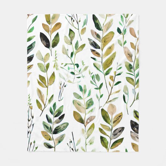 Pastel aarde Toon bladeren Fleece Deken (Voorkant)