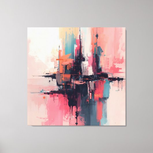 Pastel Abstract 1 Canvas Afdruk (Voorkant)