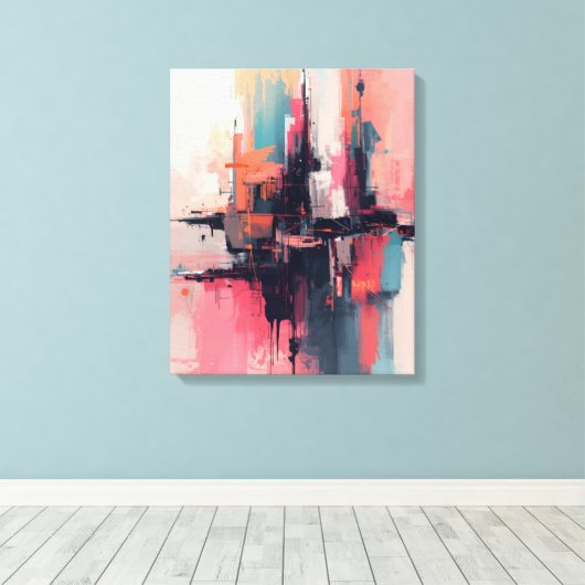 Pastel Abstract 1 Canvas Afdruk (Insitu (Houten vloer))