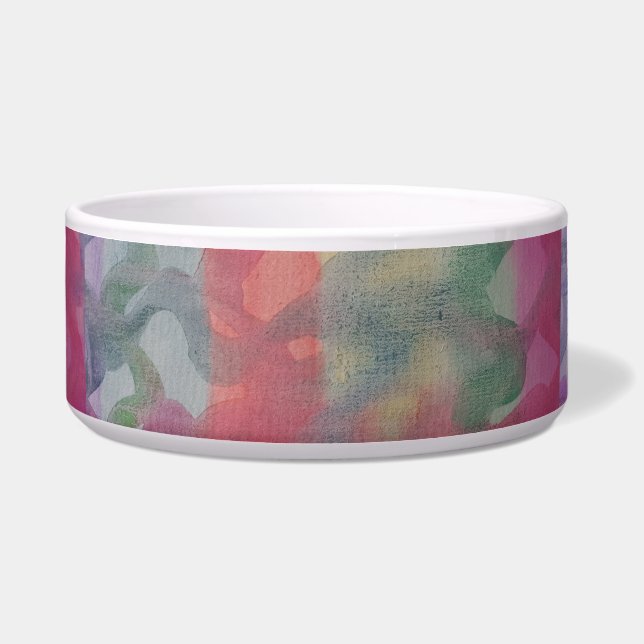 Pastel Abstract Art Keramische Pet Bowl Voerbakje (Voorkant)