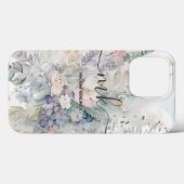 Pastel Abstract Bloemen Monogram Naam Case-Mate iPhone Case (Achterkant (horizontaal))