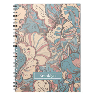 Pastel Abstract Doodle Pattern Spiral Notitieboek