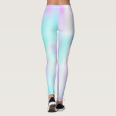 Pastel Abstract Faux Holografisch Roze Snoep Leggings (Achterkant)