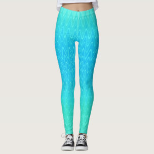 Pastel Abstract Kunst Blauwgroen Turquoise Blue Gr Leggings