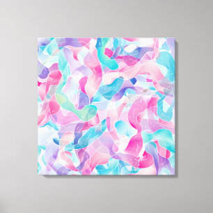 Pastel Abstract Lintpatroon Canvas Afdruk