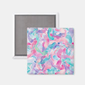 Pastel Abstract Lintpatroon Magneet (Voorkant / Achterkant)