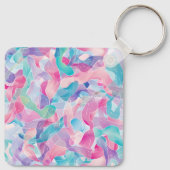 Pastel Abstract Lintpatroon Sleutelhanger (Achterkant)