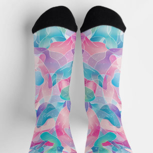 Pastel Abstract Lintpatroon Sokken