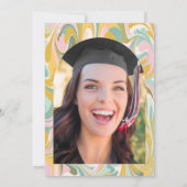 Pastel Abstract Marble Photo Graduparty Kaart (Achterkant)