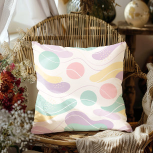 Pastel Abstract Naadloos Patroon Golven en Cirkels Kussen