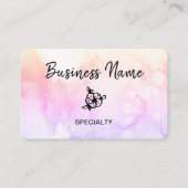 *~* Pastel Abstract Ombre Peach Logo QR Girly Visitekaartje (Voorkant)