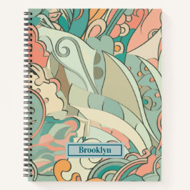 Pastel Abstract Paisley Pattern Spiral Notitieboek