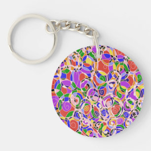 Pastel abstract patroon sleutelhanger