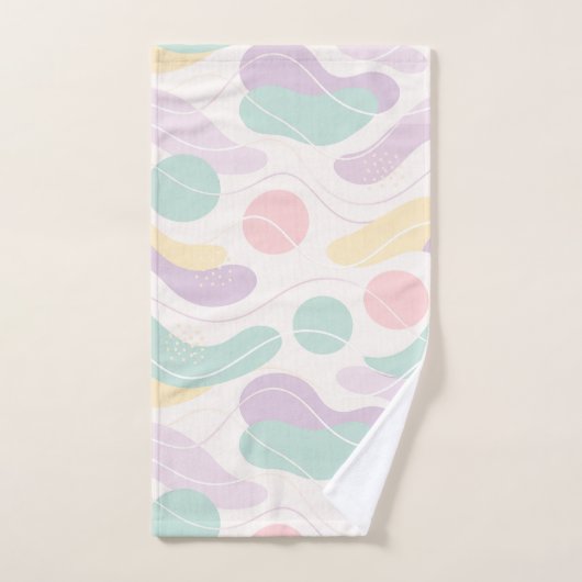 Pastel Abstract Seamless Pattern Waves and Circles (Serviette à main)