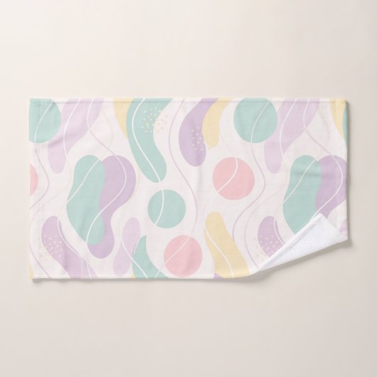 Pastel Abstract Seamless Pattern Waves and Circles (Serviette à main)