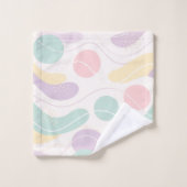 Pastel Abstract Seamless Pattern Waves and Circles Bad Handdoek (Wasdoekje)
