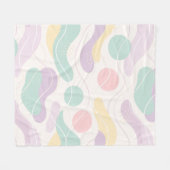 Pastel Abstract Seamless Pattern Waves and Circles Fleece Deken (Voorkant (Horizontaal))