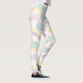 Pastel Abstract Seamless Pattern Waves and Circles Leggings (Rechts)