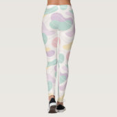 Pastel Abstract Seamless Pattern Waves and Circles Leggings (Achterkant)