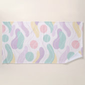 Pastel Abstract Seamless Pattern Waves and Circles Strandlaken (Voorkant)