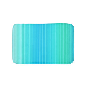Pastel Abstract Turquoise Blue Green Stripes Badmat