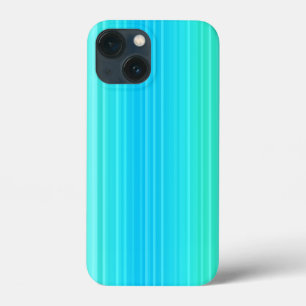 Pastel Abstract Turquoise Blue Green Stripes iPhone 13 Mini Hoesje
