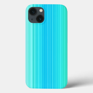 Pastel Abstract Turquoise Blue Green Stripes iPhone 13 Hoesje