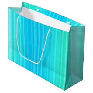 Pastel Abstract Turquoise Blue Green Stripes Large Cadeauzakje