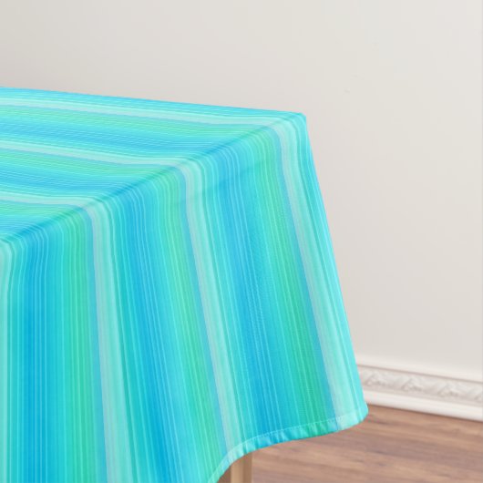Pastel Abstract Turquoise Blue Green Stripes Tafelkleed (Voorbeeld)