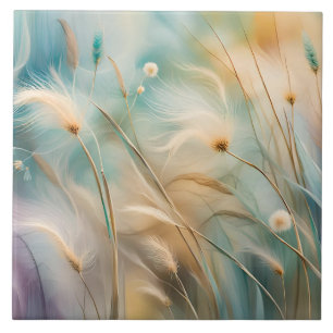Pastel Abstracte fluisteringen van Natuur, Grassen Tegeltje