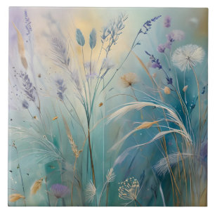 Pastel Abstracte fluisteringen van Natuur, Grassen Tegeltje