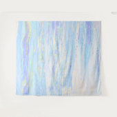 *~* Pastel Abstracte Kunst Lichtblauw Turkoois Wit Wandkleed (Voorkant (horizontaal))