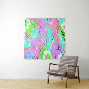 Pastel Abstracte Pop Kunst Wandkleed