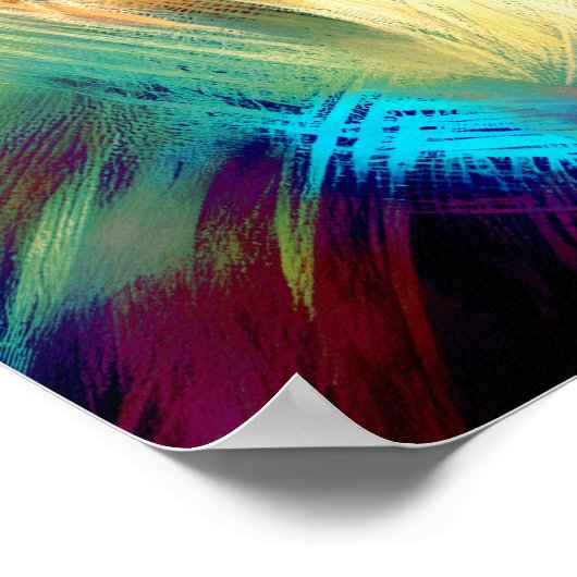 Pastel Abstracte schets liggend Man blauw groen Poster (Hoek)