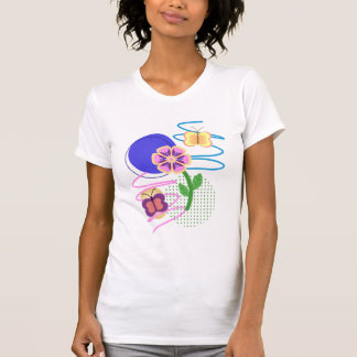 Pastel Abstracte vlinder en Bloem Blob Design T-shirt