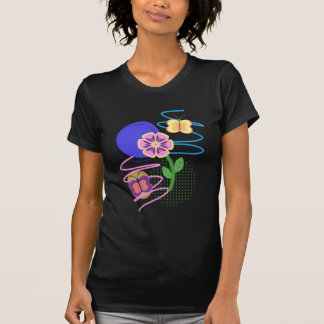 Pastel Abstracte vlinder en Bloem Blob Design T-shirt