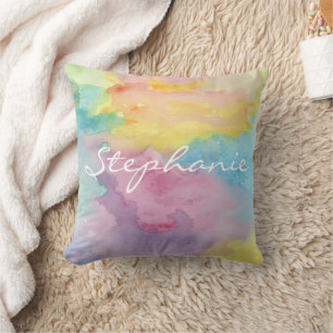 Pastel Abstracte Waterverf persoonlijke kleuren Kussen