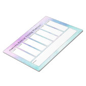 Pastel Abstracte Waterverf Weekplanner Notitieblok (Schuin)