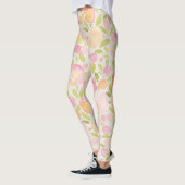 Pastel Abstrait Printemps Floral Design Leggings (Gauche)