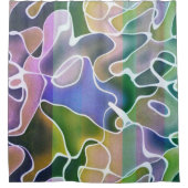 Pastel Abstrait Rayures Douche Rideau (Devant)