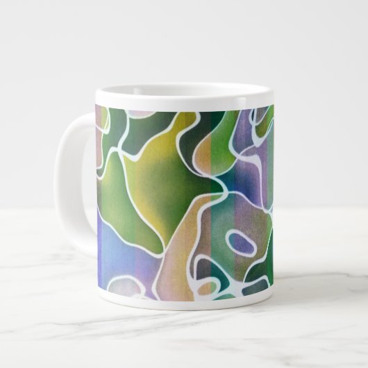 Pastel Abstrait Stripes Jumbo Mug (Devant gauche)