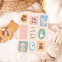 Pastel Afbeelding Lijst Woodland Baby shower Uitno