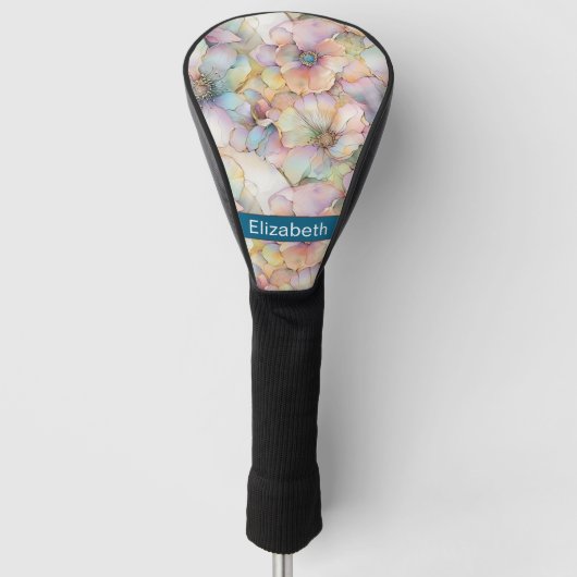 Pastel Alcohol Ink Floral Personalized Golfheadcover (Voorkant)