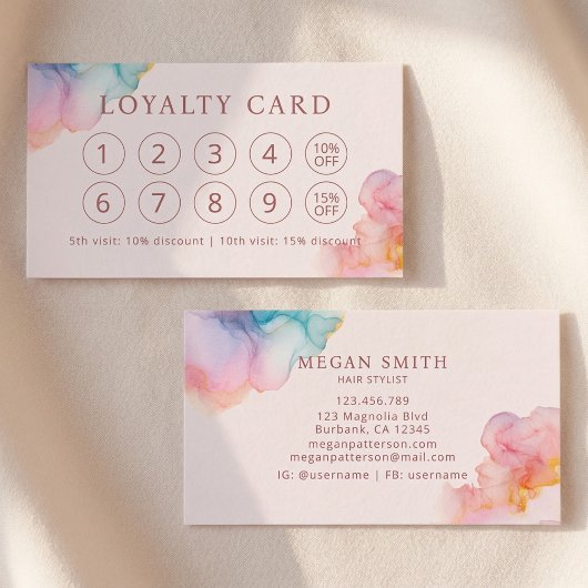 Pastel Alcohol Ink Modern Loyalty Card